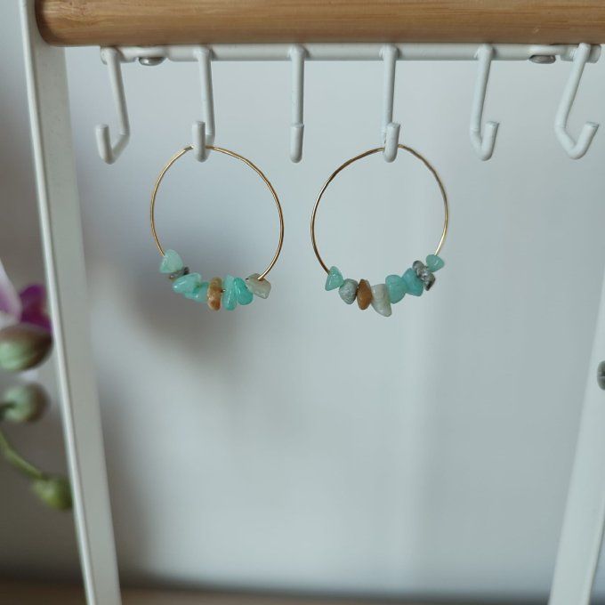 boucles d'oreille amazonite