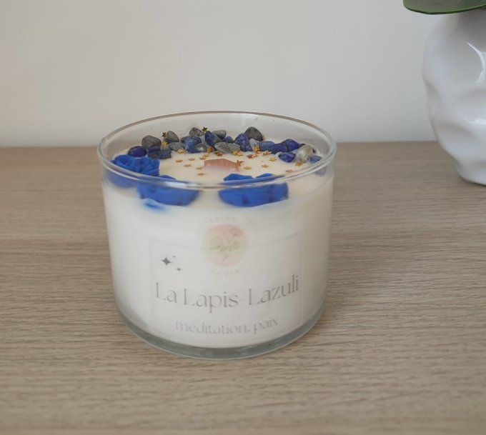 Bougie lithothérapie la Lapis Lazuli