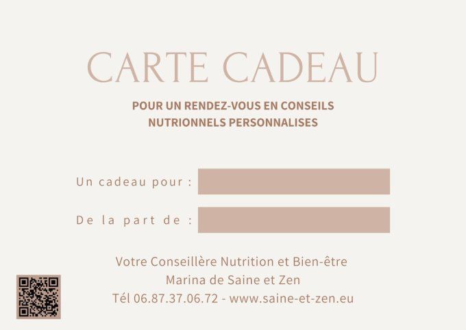  carte cadeau conseils en nutrition 