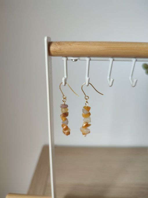 Boucles d'oreille Agate jaune