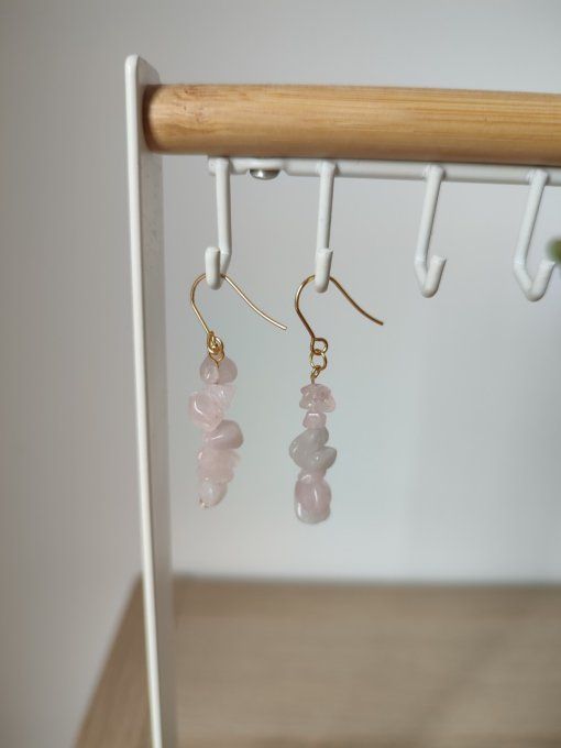 Boucles d'oreille Quartz rose