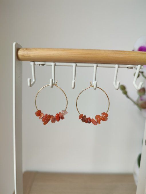 Boucles d'oreille Cornaline