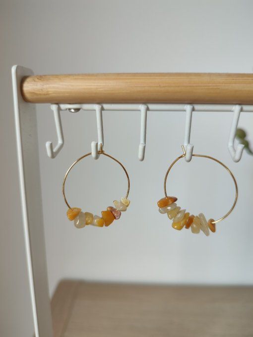 Boucles d'oreille Agate jaune