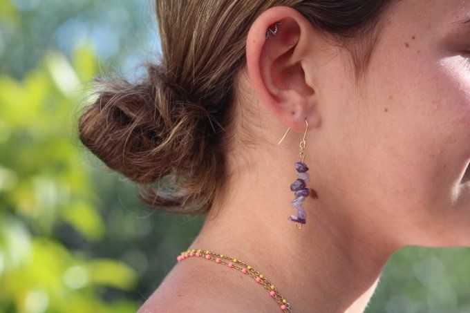 Boucles d'oreille Améthyste 